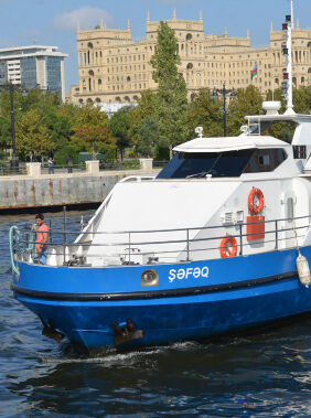 Enjoy a boat trip on the Baku Boulevard