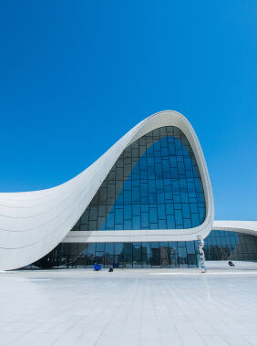 Admire the curves and collections of the Heydar Aliyev Centre