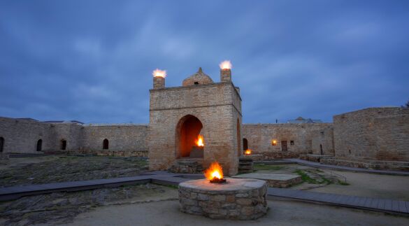 Ateshgah Fire Temple & Yanardag (Burning Mountain)